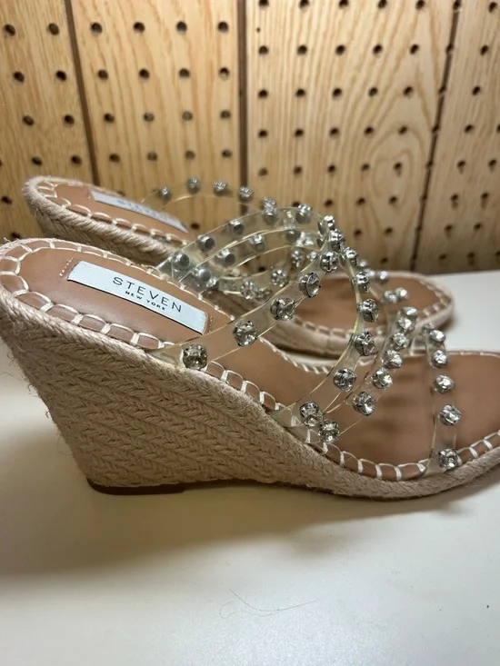 Steven New York Crystal -Embellished Clear Espadrille Wedge Sandal - Women - Picture 6 of 9
